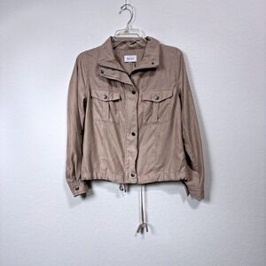 Korye Utility Roll Tab Sleeve Anorak Lightweight Jacket Gorpcore Taupe Women XS